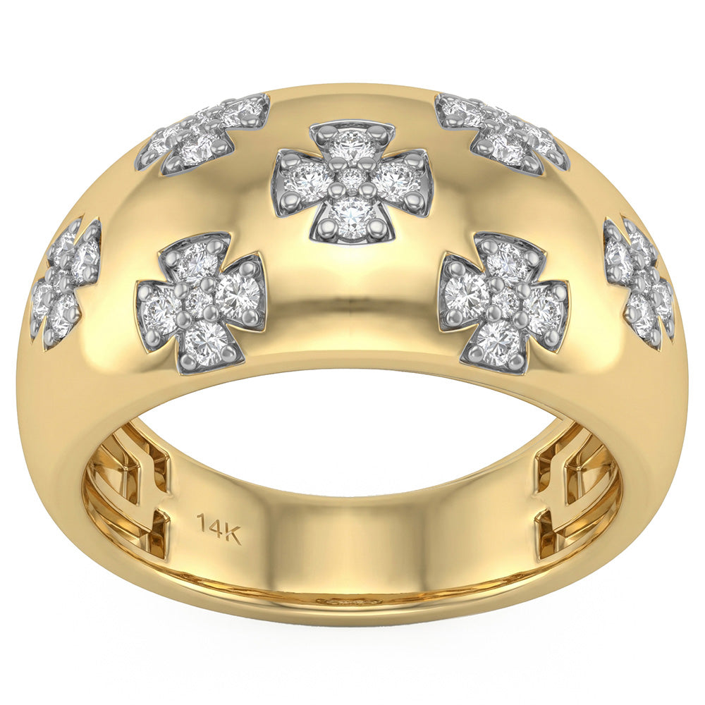 .4ct G SI 14kt Yellow Gold Diamond Modern Band Ring Size 6.5