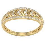 <span style="color:purple">SPECIAL!</span> .28ct G SI 14kt Yellow Gold Diamond Modern Band Ring Size 6.5