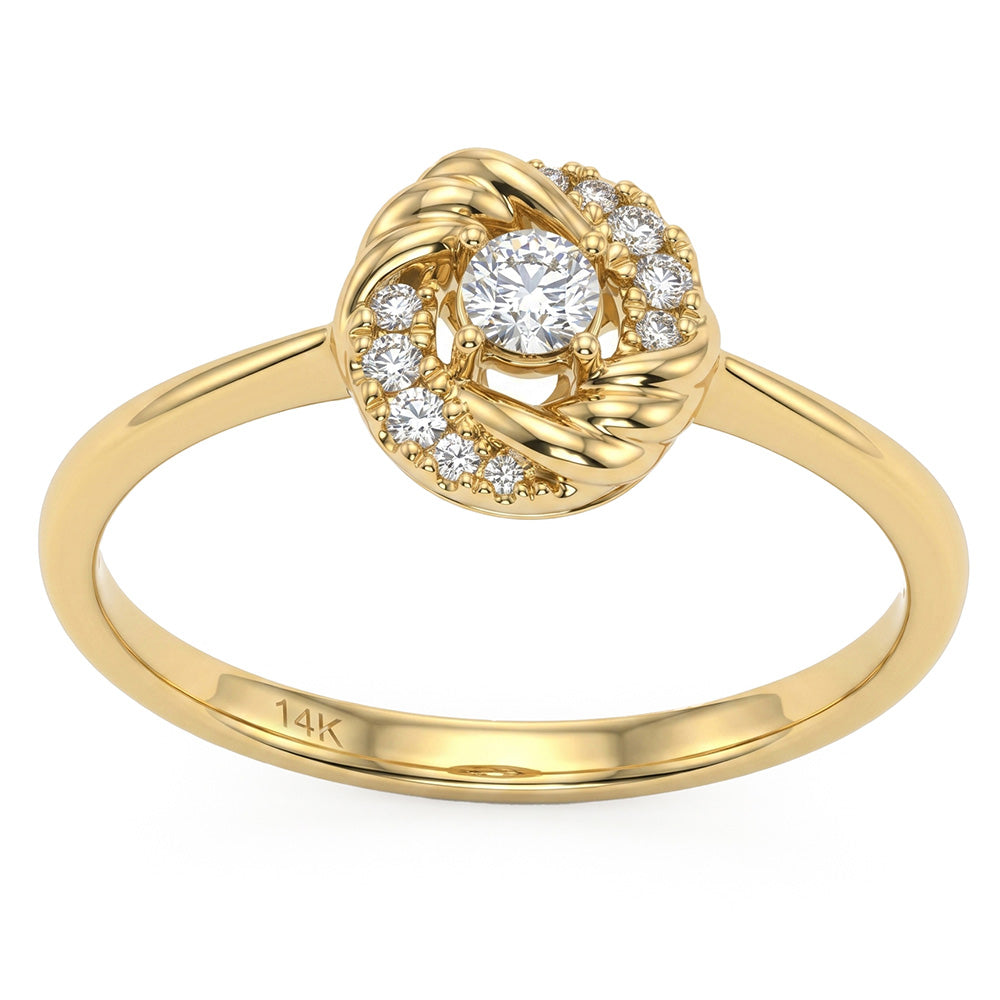 .09ct G SI 14kt Yellow Gold Diamond Modern Band Ring Size 6.5