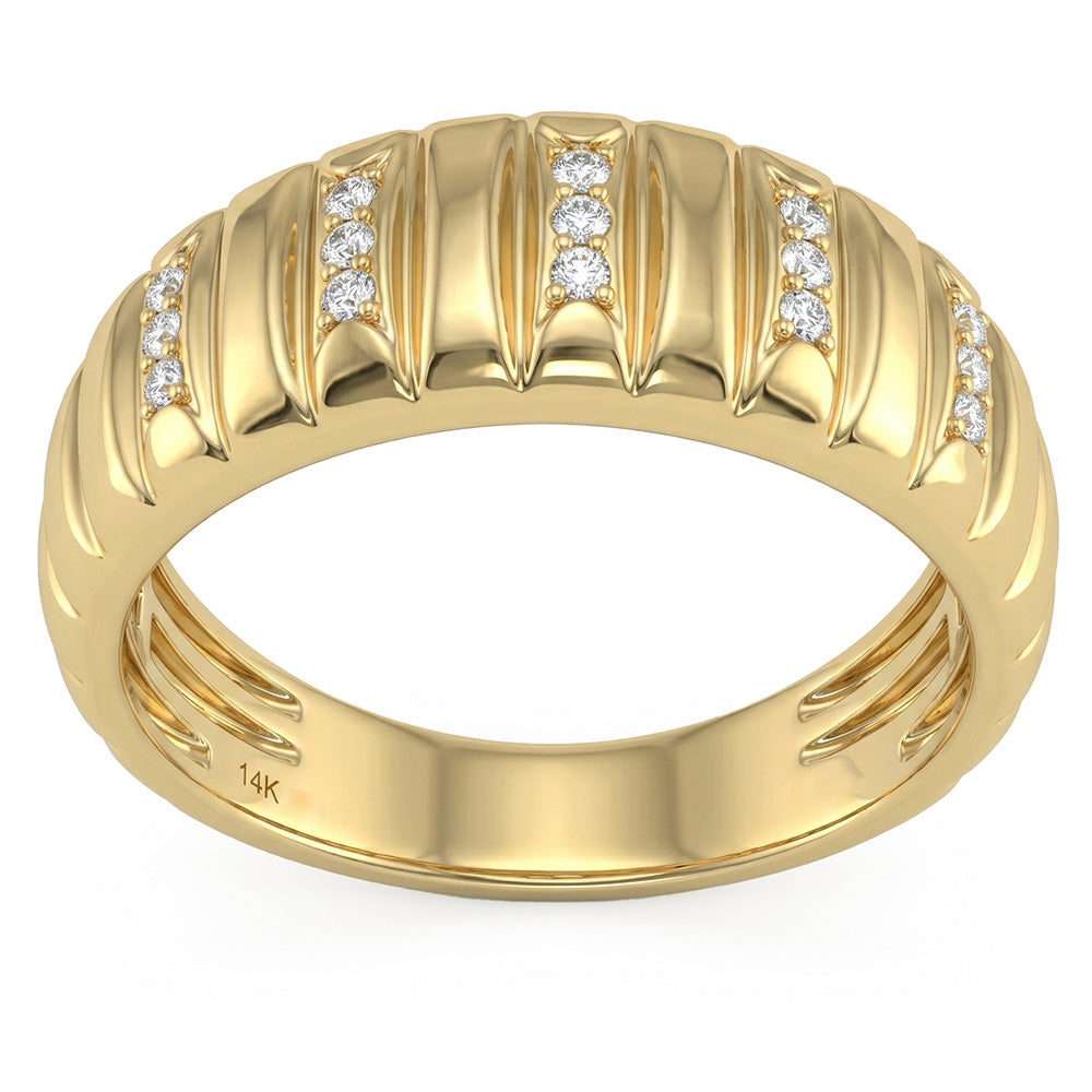 .07ct G SI 14kt Yellow Gold Diamond Modern Band Ring Size 6.5