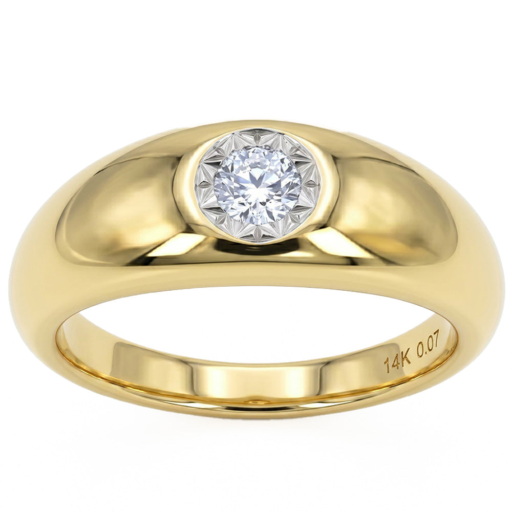 <span style="color:purple">SPECIAL!</span> .07ct G SI 14kt Yellow Gold Diamond Modern Band Ring Size 6.5