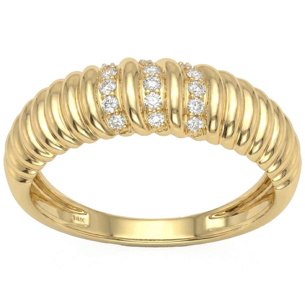 .11ct G SI 14kt Yellow Gold Diamond Modern Band Ring Size 6.5