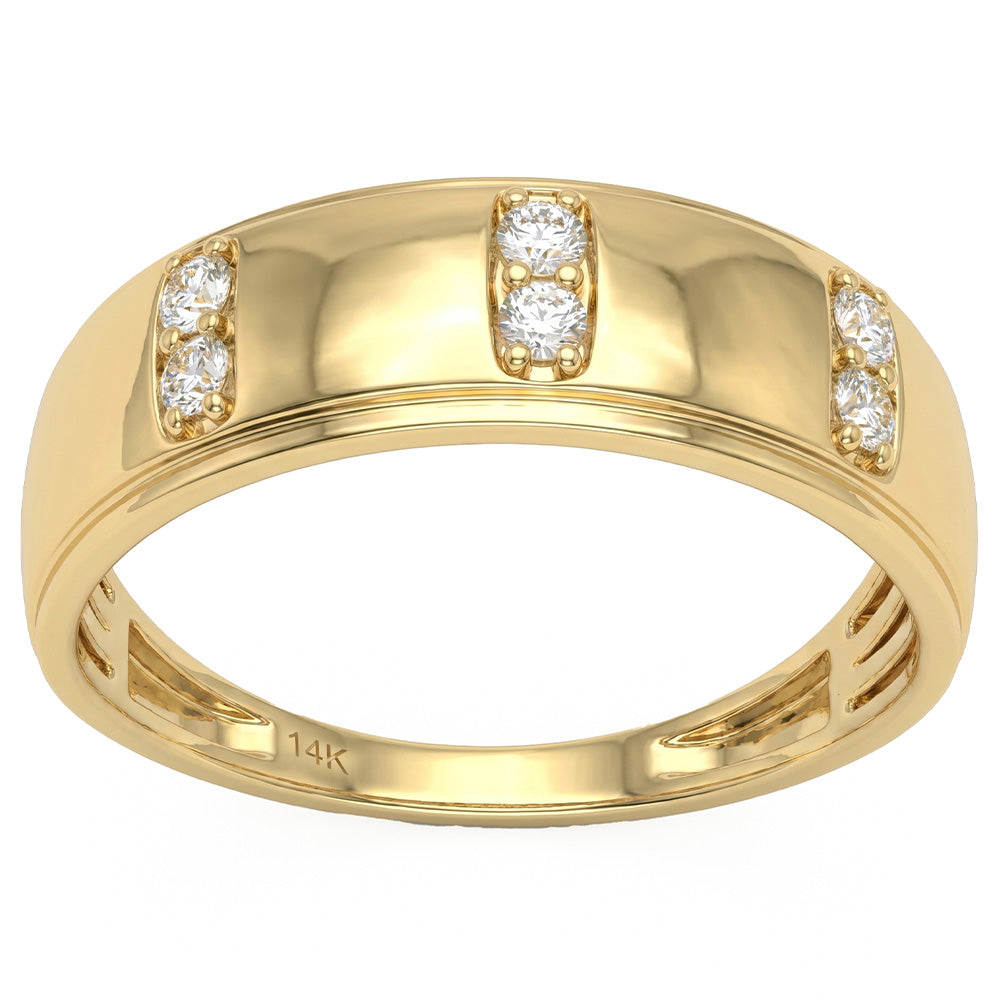 .21ct G SI 14kt Yellow Gold Diamond Modern Band Ring Size 6.5
