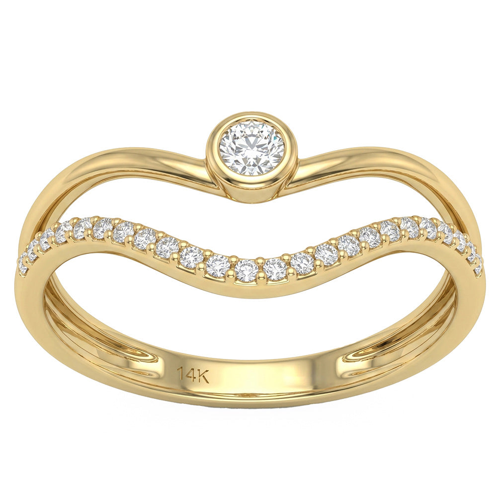 <span style="color:purple">SPECIAL!</span> .19ct G SI 14kt Yellow Gold Diamond Open Guard Ring Size 6.5