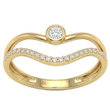 <span style="color:purple">SPECIAL!</span> .19ct G SI 14kt Yellow Gold Diamond Open Guard Ring Size 6.5