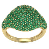 <span style="color:purple">SPECIAL!</span> 2.46ct G SI 14kt Yellow Gold Emerald Gemstone Pave Ring Size 6.5