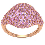 <span style="color:purple">SPECIAL!</span> 2.83ct G SI 14kt Rose Gold Pink Sapphire Gemstone Pave Ring Size 6.5
