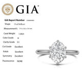 <span style="color:purple">SPECIAL!</span> 1.00ct H-SI1 GIA CERT 14K White Gold Oval Cut Diamond Solitaire Engagement Ring Size 6