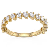 <span style="color:purple">SPECIAL!</span> .75ct G SI 14kt Yellow Gold Diamond Pear Band Half Eternity Ring 7"