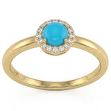 <span style="color:purple">SPECIAL!</span> .40ct G SI 14K Yellow Gold Turquoise Gemstone Ring Size 6.5