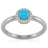 <span style="color:purple">SPECIAL!</span> .40ct G SI 14K White Gold Turquoise Gemstone Ring Size 6.5