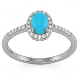 <span style="color:purple">SPECIAL!</span> .61ct G SI 14K White Gold Turquoise Gemstone Ring Size 6.5