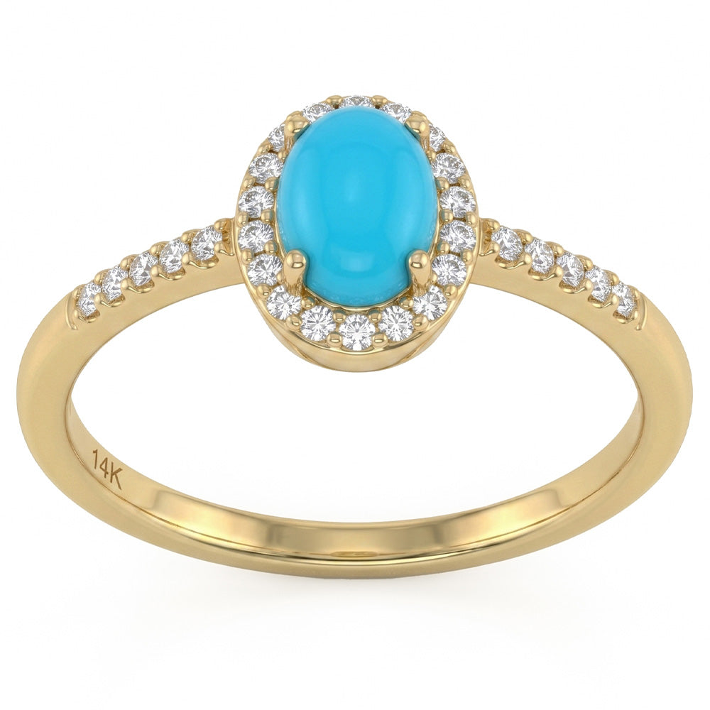 <span style="color:purple">SPECIAL!</span> .61ct G SI 14K Yellow Gold Turquoise Gemstone Pendant Size 6.5