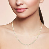 <span style="color:purple">SPECIAL!</span>3.45ct G SI 14K Yellow Gold Diamond Mariner Link Chain Necklace 22' Long