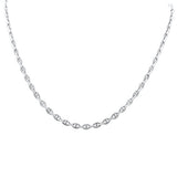 2.91ct G SI 14K White Gold Diamond Mariner Link Chain Necklace 20" Long