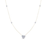 .46ct G SI 14K Yellow Gold Diamond Heart Shaped Pendant Necklace 18" Long