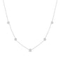 <span style="color:purple">SPECIAL!</span> .43ct G SI 14K White Gold Diamond Round Shaped Diamond by The Yard Pendant Necklace 16+2"