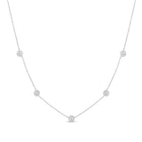 .43ct G SI 14K White Gold Diamond Round Shaped Diamond by The Yard Pendant Necklace 16+2"