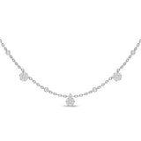 <span style="color:purple">SPECIAL!</span>.67ct G SI 14K White Gold Diamond Flower Pendant Necklace 16+2" Ext Long