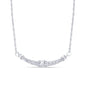 .19ct G SI 14K White Gold Curve Diamond Pendant Necklace 18"