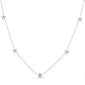<span style="color:purple">SPECIAL!</span>.20ct G SI 14K White Gold Diamond Star Shaped By the Yard Chain Pendant Necklace 16+2" Ext Chain