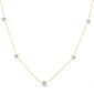 <span style="color:purple">SPECIAL!</span> .20ct G SI 14K Yellow Gold Diamond Star Shaped By the Yard Chain Pendant Necklace 18"