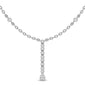 <span style="color:purple">SPECIAL!</span> .21ct G SI 14K White Gold Diamond Dangling Pendant Necklace 16" +2" EXT