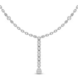 .21ct G SI 14K White Gold Diamond Dangling Pendant Necklace 16" +2" EXT