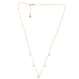.24ct G SI 14K Yellow Gold Diamond Bead Style Drop Pendant Necklace