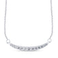<span style="color:purple">SPECIAL!</span> .26ct G SI 14K White Gold Curve Bar Round Diamond Pendant Necklace 18" Long