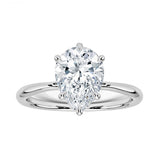 <span style="color:purple">¡ESPECIAL!</span> Anillo solitario para mujer con diamante en forma de pera, 0.60ct G SI, oro blanco de 14K