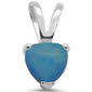 Natural Blue Turquoise Heart .925 Sterling Silver Pendant