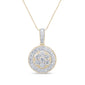 <span style="color:purple">SPECIAL!</span>1.02ct 14k Yellow Gold Diamond Round Pendant Necklace 18" Long