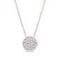 .08ct 14kt Rose Gold Round Diamond Drop Pendant 18" Necklace