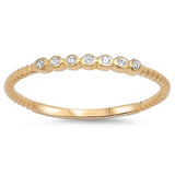 Yellow Gold Plated Cubic Zirconia .925 Sterling Silver Ring
