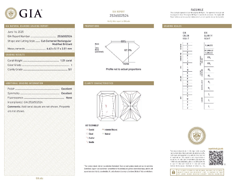 1.01ct I-SI1 GIA CERTIFIED 14K White Gold Radiant Cut Diamond Solitaire Ring Band Size 7