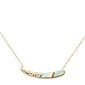 Yellow Gold Plated White Opal Design .925 Sterling Silver Pendant