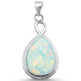 White Opal Pear Shape  .925 Sterling Silver Pendant