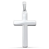 Plain Solid Cross .925 Sterling Silver Pendant