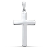 Plain Solid Cross .925 Sterling Silver Pendant