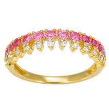 .61ct G SI Yellow Gold Diamond & Pink Sapphire Gemstone Elegant Ring Size 6.5