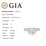 1.00ct H-VS2 GIA CERTIFIED 14K White Gold Round Diamond Solitaire Ring Size 6