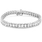<span>DIAMOND  CLOSEOUT! </span> 3.65ct G SI 14K White Gold Round & Baguette Diamond Bracelet 8"