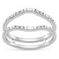<span style="color:purple">SPECIAL!</span>.27ct G SI 14K White Gold Round & Baguette Open Ring Band Size 6.5