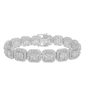 <span>DIAMOND  CLOSEOUT! </span>  12mm 15.50ct G SI 14K White Gold Round & Baguette Diamond Bracelet 8.5"