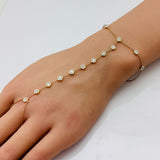 .51ct 14k Yellow Gold Diamond Bracelet & Ring Chain 7" + 3" Ext
