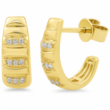 .10ct G SI 14K Yellow Gold Gold Chunky Hoop Diamond Earrings