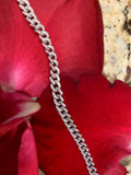 1.39ct 14k White Gold Diamond Curb Link Statement Choker Necklace 14"