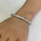<span style="color:purple">SPECIAL!</span> 4.31ct G SI 14K White Gold Fancy Diamond Multi Shapes Bangle Bracelet