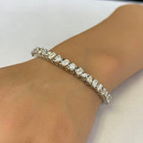 <span style="color:purple">¡OFERTA ESPECIAL!</span> Pulsera de oro blanco de 14K con diamantes elegantes de 4.31ct G SI, formas múltiples